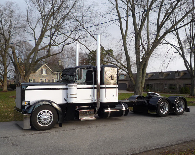 white and black truck